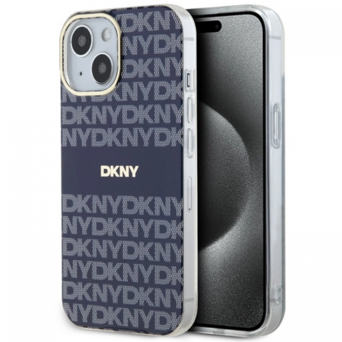 DKNY - DKNY iPhone 15/14/13 Mobilskal Magsafe IML Mono & Stripe - Bl