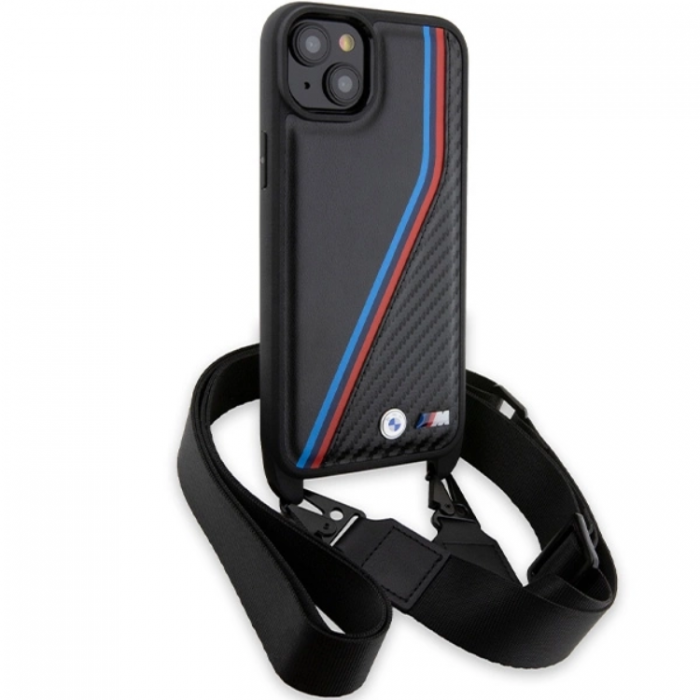 BMW - BMW iPhone 15/14 Plus Halsbandsskal M Edition Carbon Tricolor