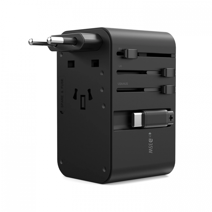 Choetech - Chotech Vggladdare Reseadapter 70W Med Built-In USB-C Kabel