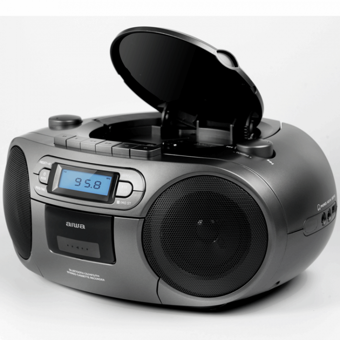 AIWA - AIWA Kassettradio CD/FM-Radio/Kassettband/USB/BT - Mrkgr