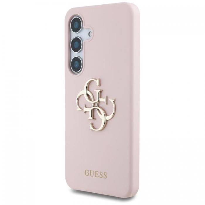 Guess - Guess Galaxy S25 Mobilskal Silikon Big 4G Bottom Script - Rosa