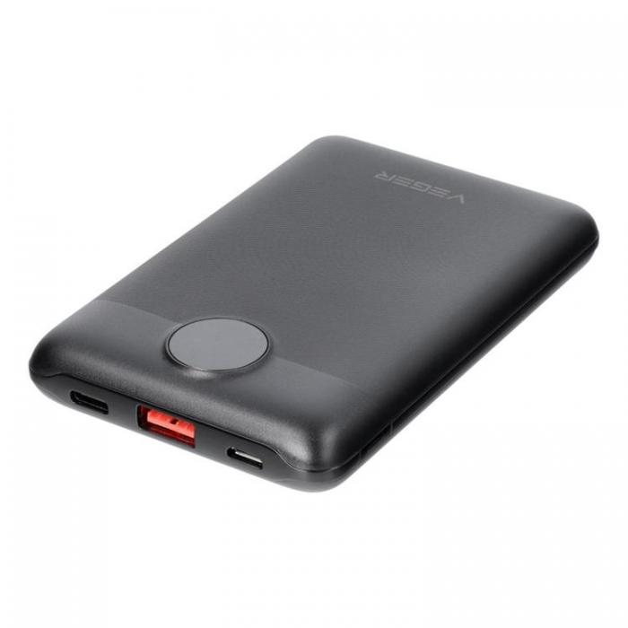 Veger - VEGER Powerbank 10000 mAh PD QC 3.0 2A 22.5W S11 - Svart