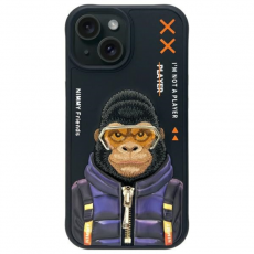 NIMMY - Nimmy iPhone 15 Mobilskal Cool & Cute 2.0 Monkey - Svart