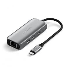 Satechi - Satechi 4-i-1 USB-C-Hubb med 25 gigabit Ethernet - Rymdgrå