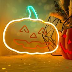 Forever Light - Forever Light Neon LED PLEXI Happy Pumpkin FPNE10 - Orange/Grön