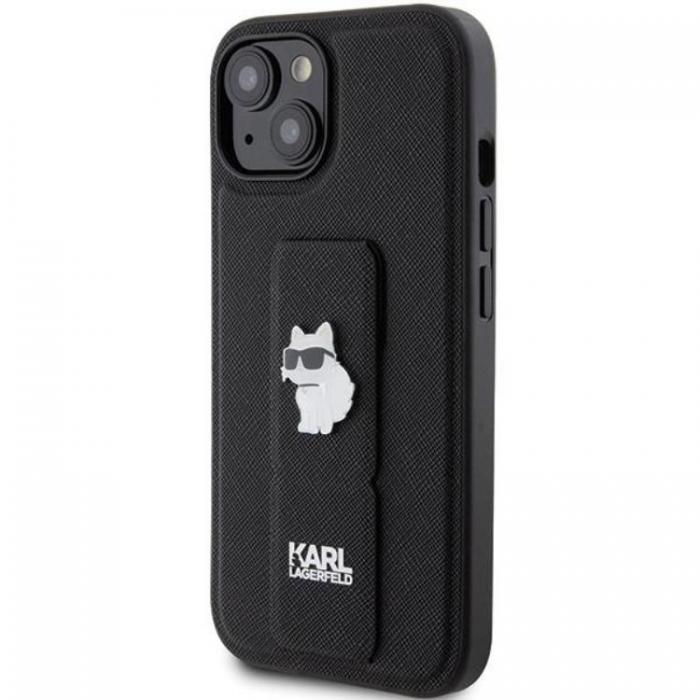 KARL LAGERFELD - Karl Lagerfeld iPhone 15/14 Plus Mobilskal Gripstand Saffiano Choupette Pins