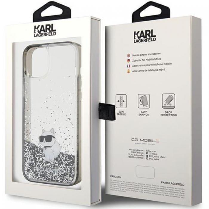 KARL LAGERFELD - KARL LAGERFELD iPhone 15 Mobilskal Liquid Glitter Choupette