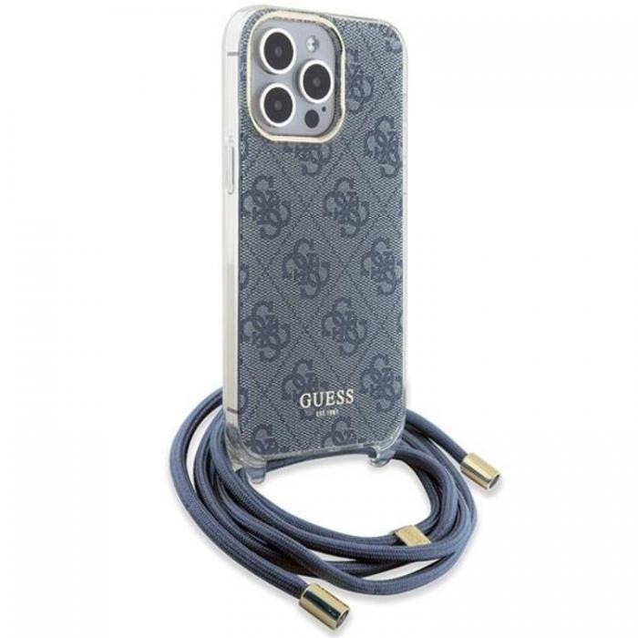 Guess - Guess iPhone 15 Pro Max Mobilskal Crossbody Cord Print - Bl