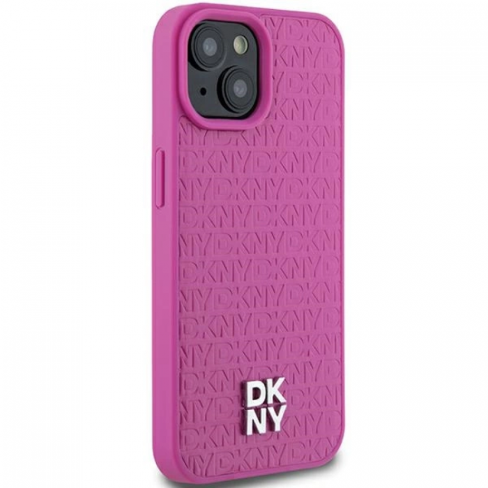 DKNY - DKNY iPhone 15/14/13 Mobilskal Magsafe Lder Pattern Metal Logo