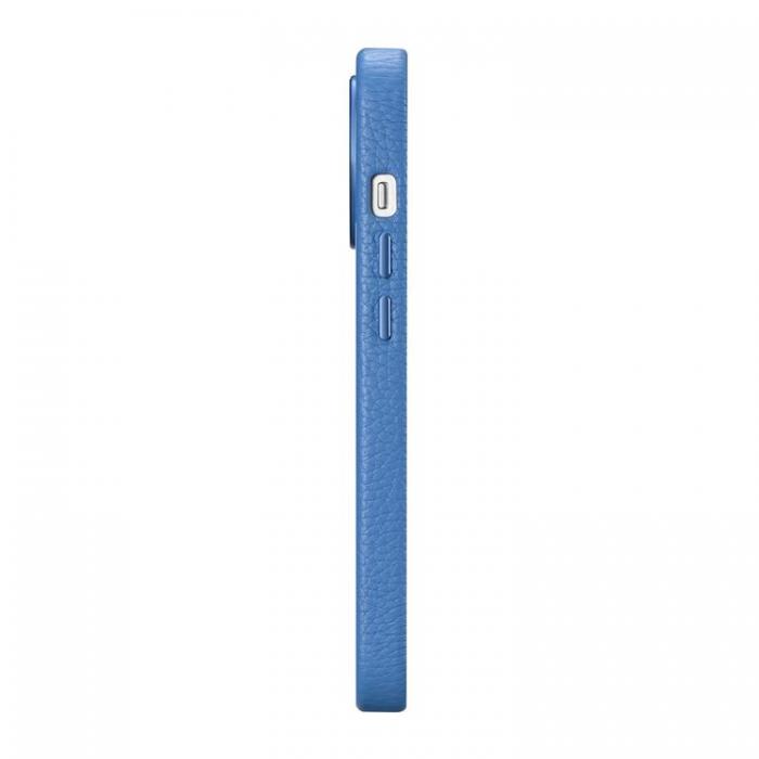 ICARER - iCarer iPhone 14 Pro Skal Magsafe kta Lder Litchi Premium - Ljusbl