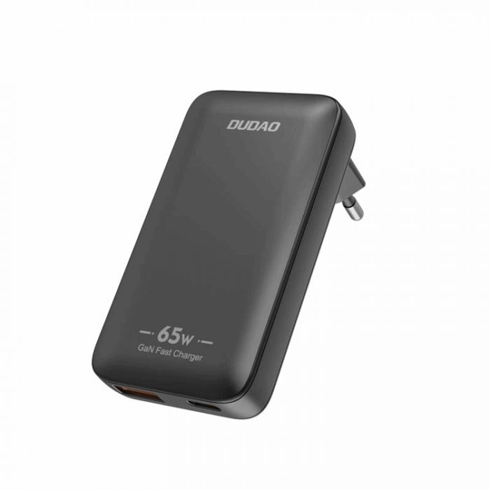 Dudao - Dudao Snabbladdare 65W GaN A65Q USB-A/USB-C PD Ultra-Thin - Svart