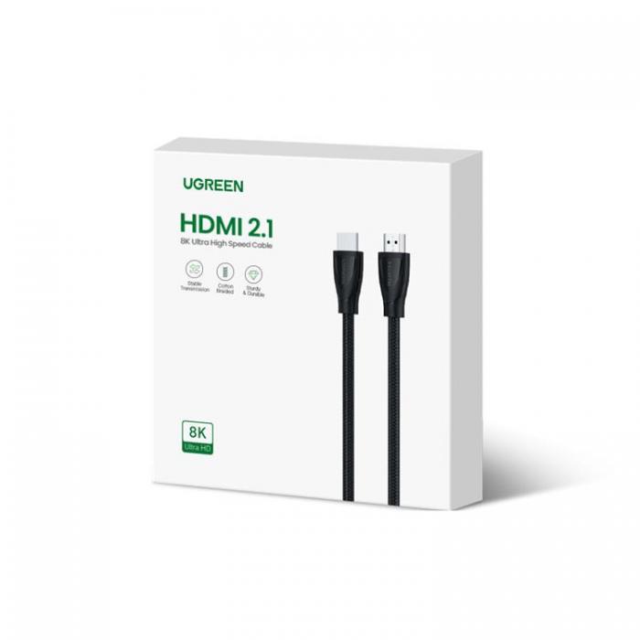 Ugreen - Ugreen HDMI 2.1 Hane Kabel 3m - Svart