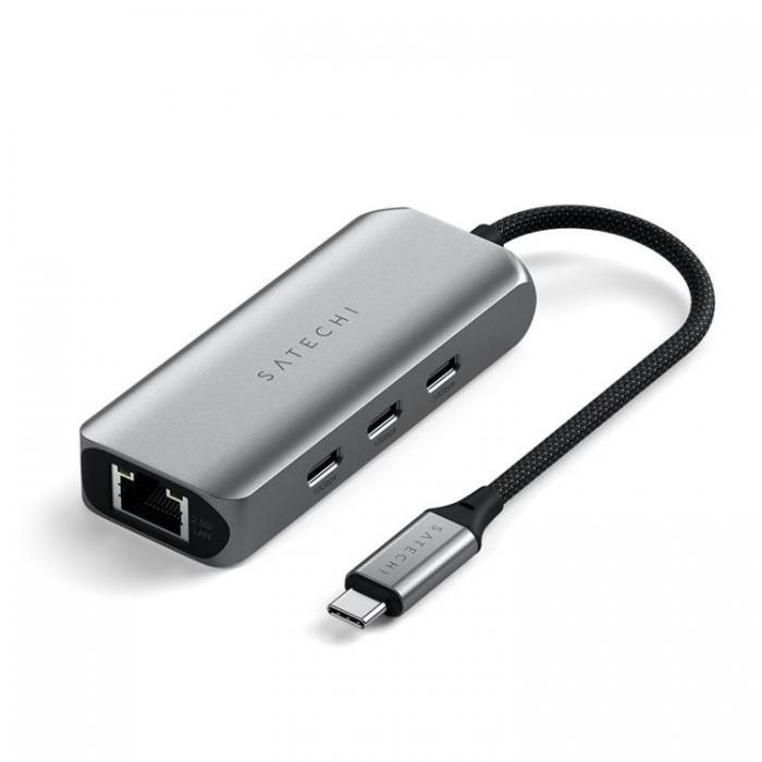 Satechi - Satechi 4-i-1 USB-C-Hubb med 25 gigabit Ethernet - Rymdgr