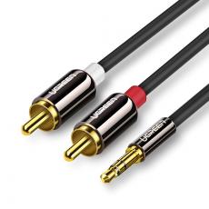 Ugreen - Ugreen 3,5 mm mini jack - 2RCA aucio kabel 3m - Svart (10590)