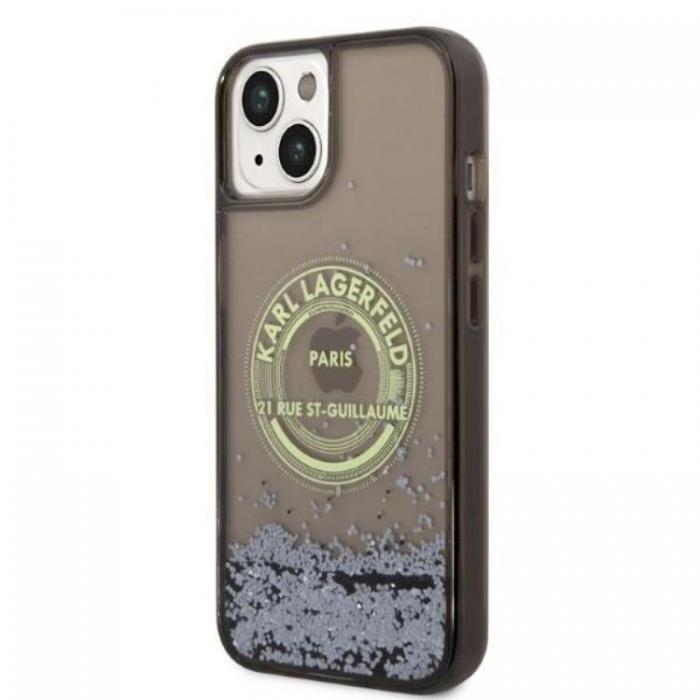 KARL LAGERFELD - Karl Lagerfeld iPhone 14 Plus Skal Liquid Glitter RSG - Svart