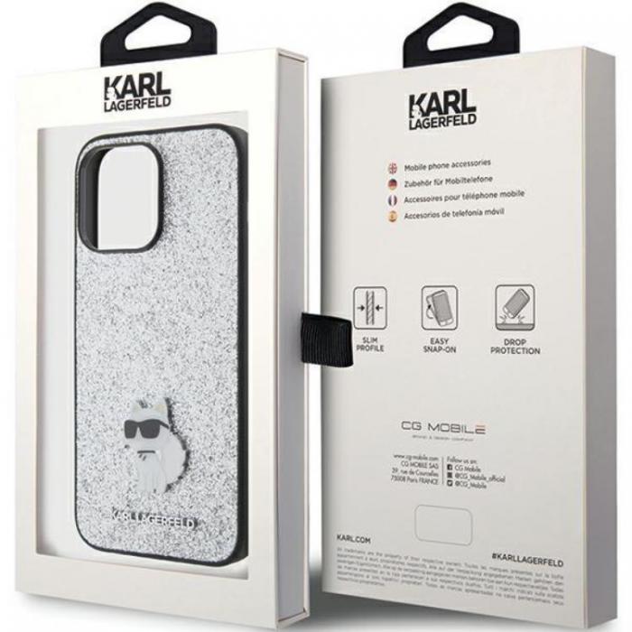 KARL LAGERFELD - Karl Lagerfeld iPhone 15 Pro Max Mobilskal Fixed Glitter Metal Pin