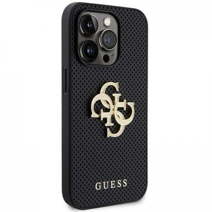 Guess - Guess iPhone 15 Mobilskal Perforated Glitter Logo - Svart