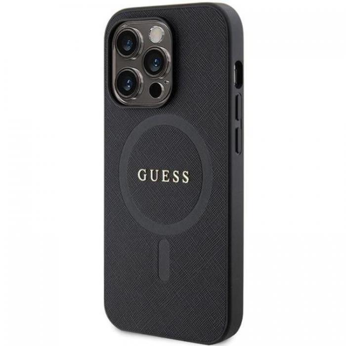 Guess - Guess iPhone 15 Pro Mobilskal Magsafe Saffiano - Svart