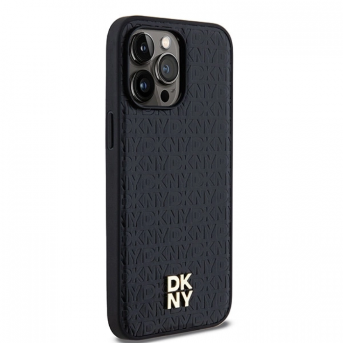 DKNY - DKNY iPhone 13 Pro/13 Mobilskal Magsafe Lder Pattern Metal Logo