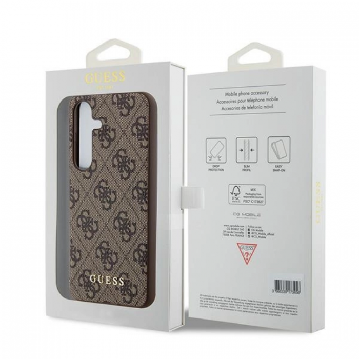 Guess - Guess Galaxy A55 5G Mobilskal Metall Gold Logo - Brun