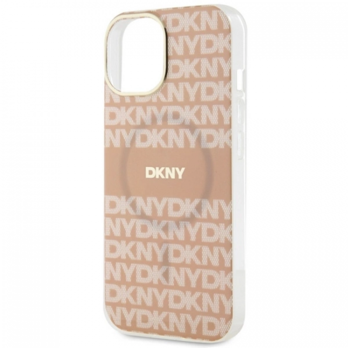 DKNY - DKNY iPhone 15/14/13 Mobilskal Magsafe IML Mono & Stripe - Rosa