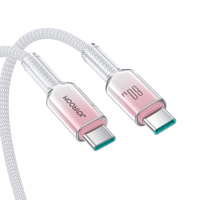 Joyroom - Joyroom S-A42 USB-C - USB-C 60W 1.2m Kabel Crystal-Clear Series - Vit