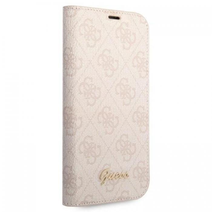 Guess - GUESS iPhone 14 Pro Max Plnboksfodral Vintage Gold Logo - Rosa