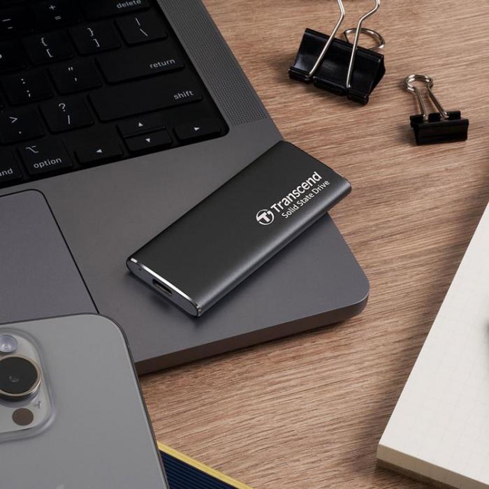 Transcend - Transcend Portabel Mini SSD USB-C 2TB - Aluminium