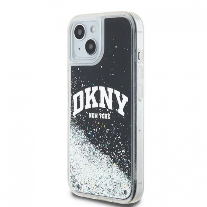 DKNY - DKNY iPhone 14 Mobilskal Liquid Glitter Big Logo - Svart