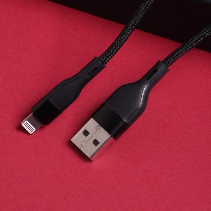 Maxlife - Maxlife USB Till Lightning 1m Kabel 2.4A MXUC-07 - Svart