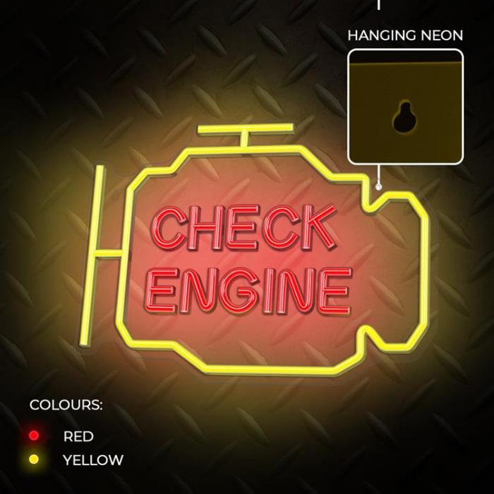 Neolia - Neolia LED Neon PLEXI CHECK ENGINE NNE21 - Gul/Rd