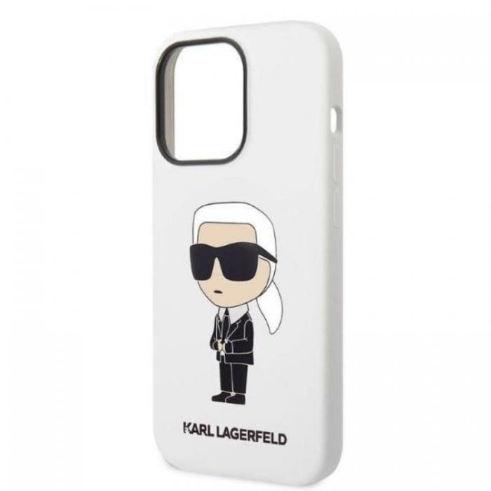 KARL LAGERFELD - Karl Lagerfeld iPhone 14 Pro Max Skal Silicone Ikonik - Vit