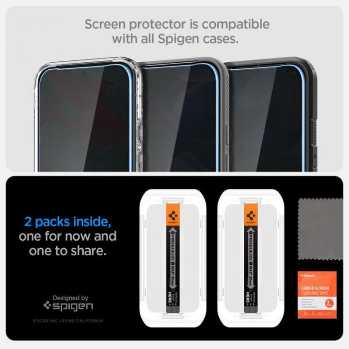 Spigen - Spigen [2-Pack] Google Pixel 9/9 Pro Skrmskydd Hrdat Glas EZ-FIT