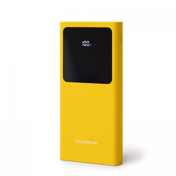 Colorum - Colorum Powerbank 10000mAh 22.5W 1xUSB-C 1xMicro-USB 1xUSB-A - Gul