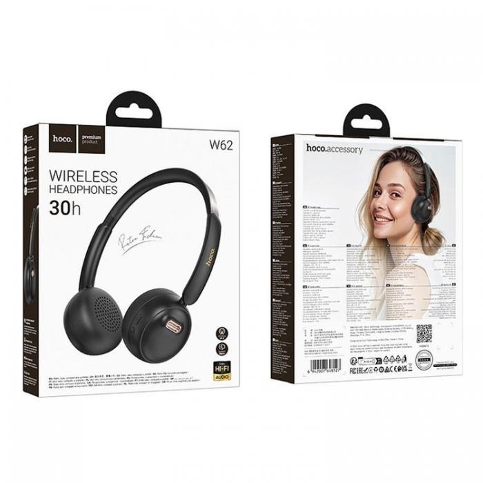 Hoco - Hoco On-Ear Hrlurar Trdlsa Bluetooth W62 - Svart