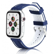 Beline - Beline Apple Watch (42/44/45/49mm) Armband Solid Silikon - Marinblå/Vit