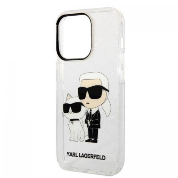 KARL LAGERFELD - Karl Lagerfeld iPhone 14 Pro Skal IML GLIT NFT Karl & Choupette - Clear