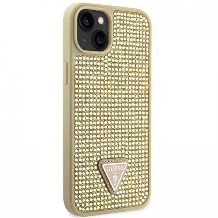 Guess - Guess iPhone 14 Mobilskal Rhinestone Triangle - Guld