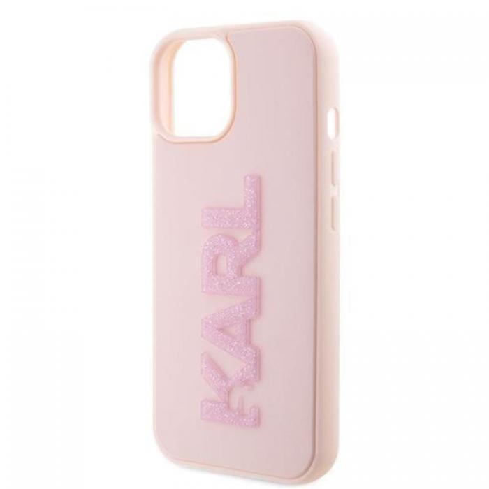 KARL LAGERFELD - Karl Lagerfeld iPhone 15 Mobilskal 3D Glitter Logo - Rosa