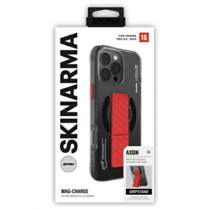 Skinarma - Skinarma iPhone 16 Pro Max Mobilskal MagSafe Grip Stativ - Svart