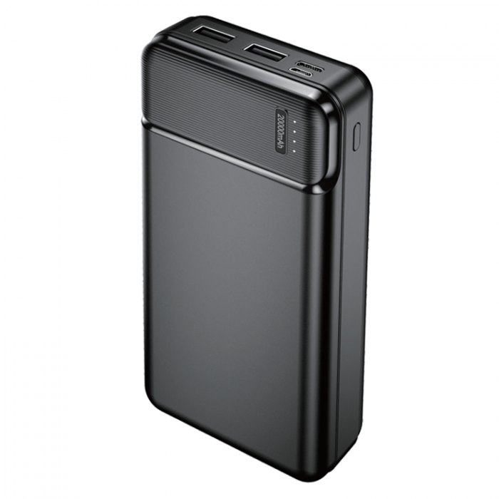 Maxlife - Maxlife Powerbank 20000mAh USB-C/Micro-USB 2.4A - Svart