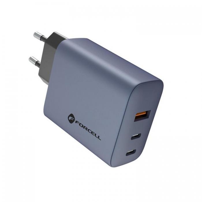 Forcell - Forcell F-Energy GaN Vggladdare 65W 2xUSB-C 1xUSB-A VT-42B - Gr