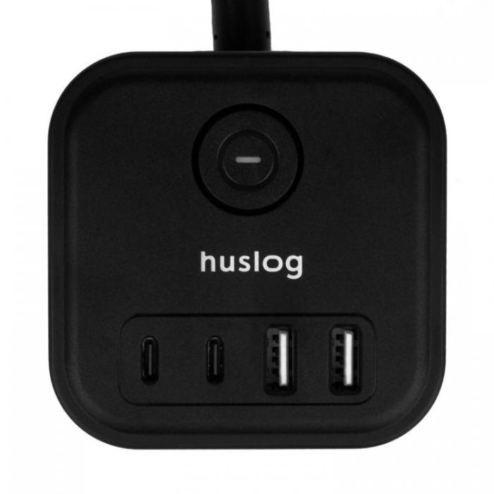 Huslog - Huslog Cube Frlngningssladd med USB - Svart