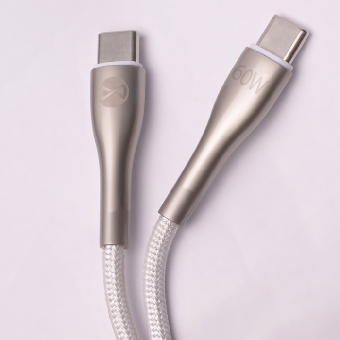 Forever - Forever Sleek USB-C till USB-C kabel 1m 60W - Vit