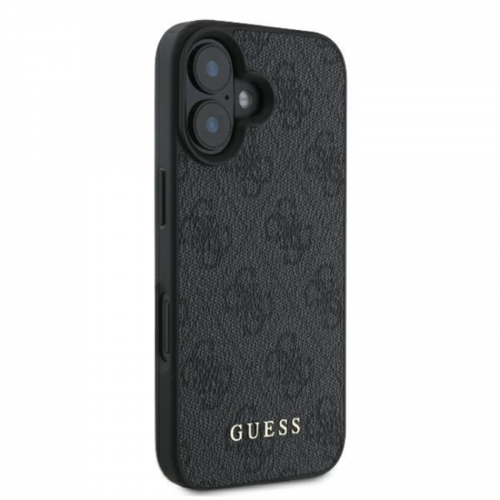 Guess - Guess iPhone 16 Plus Mobilskal 4G Metal Gold Logo - Svart