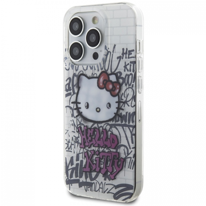 Hello Kitty - Hello Kitty iPhone 14 Pro Mobilskal Kitty On Bricks Graffiti - Vit