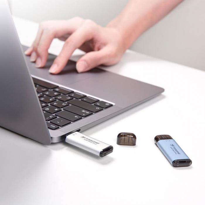 Transcend - Transcend Portabel Mini SSD USB-C 1TB - Silver