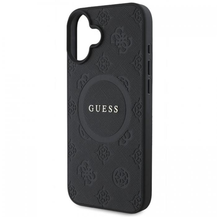 Guess - Guess iPhone 16 Mobilskal Magsafe Saffiano Peony Classic Logo - Svart