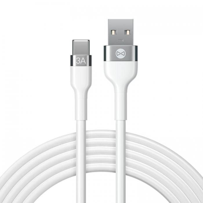 Forever - Forever Flexible USB-C till USB-A kabel 1m 3A - Vit