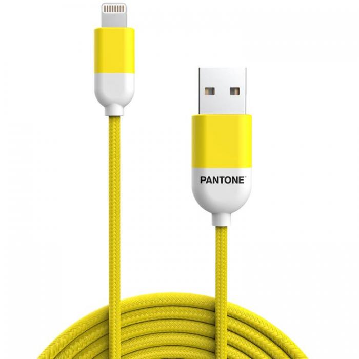 PANTONE - Pantone USB/Lightning 1.5m Kabel MFi 2.4A PT-LCS001-5 102C Gul